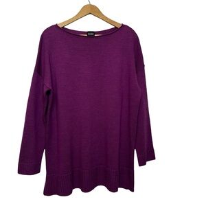 Eileen Fisher 100% Merino Wool Pullover Sweater Crew Neck Long Sleeve Small